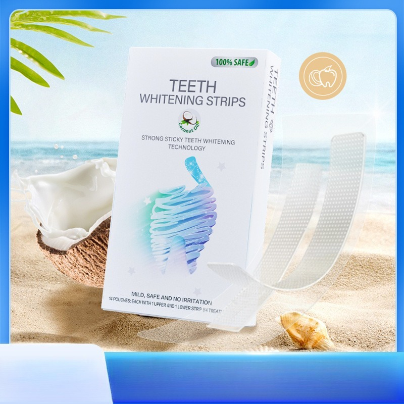 Teeth Whitening With Coconut Oil - 6D beauty patch Kokosolie 6% waterstofperoxide,