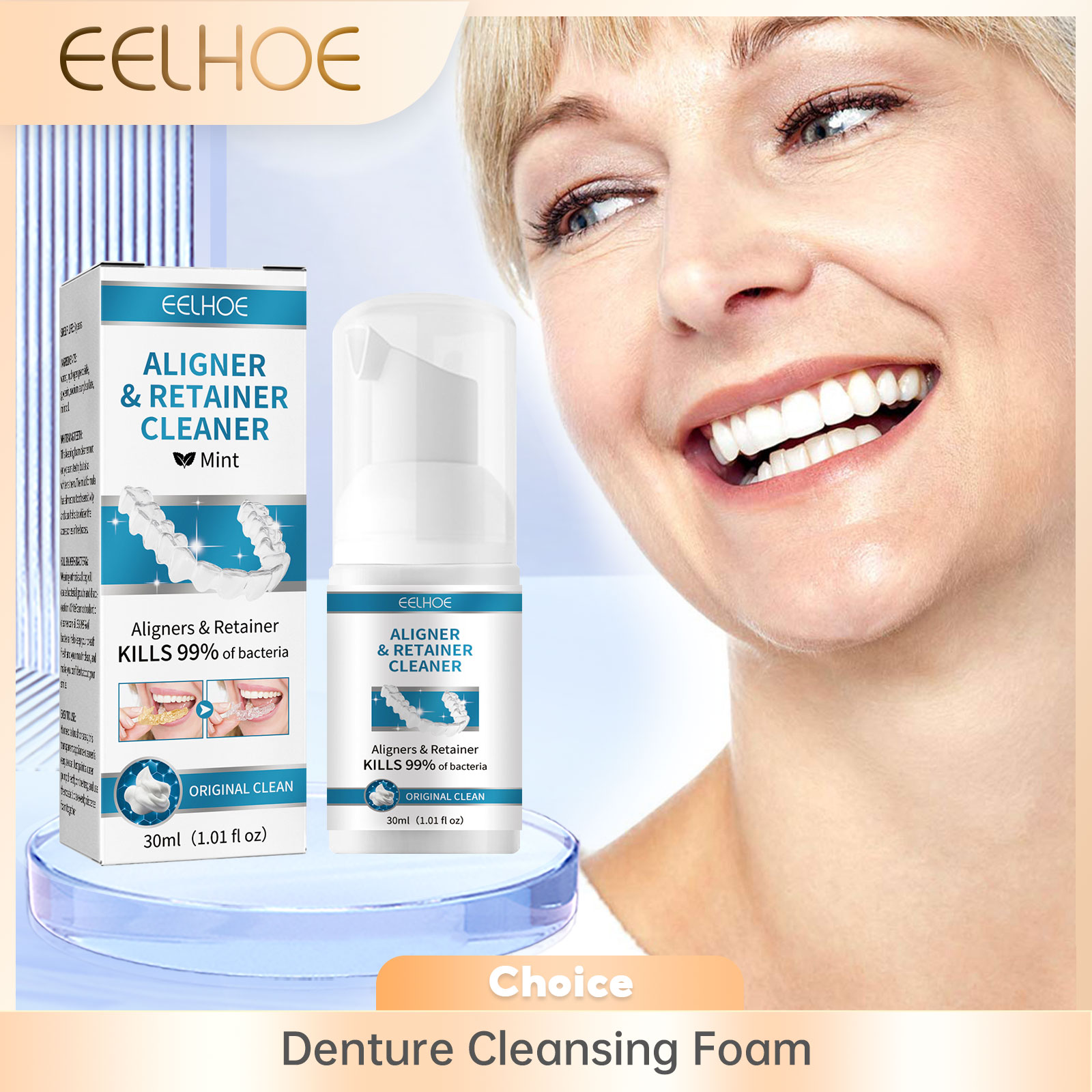 Teeth Whitening Retainer - Aligner Prothese Cleaner Schuim Diepe Reiniging